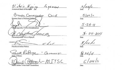 Photo of the actual signatures from the Declaration of Intent