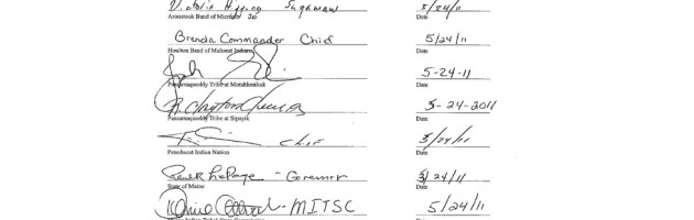 Photo of the actual signatures from the Declaration of Intent