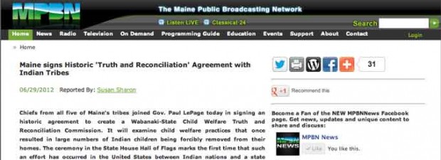 MPBN: Maine signs TRC story image